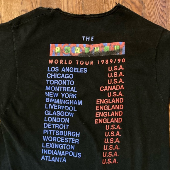 Vintage Paul McCartney World Tour 1989-90 Single Stitch crop neck Shirt Beatles - Picture 3 of 4